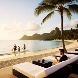 hidden gems maluk beach west sumbawa , guest enjoy their acttivity in perfect weather